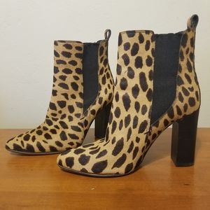 Vince Camuto Boots Leopard Print Block Heel Size 5.5M/35.5 Pull On VC-BRITSY2